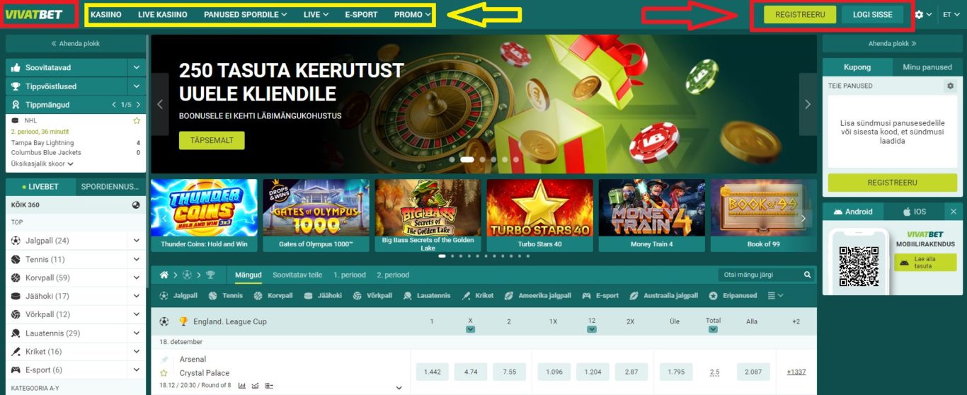 Mis on Vivatbet platvormil kihlvedude tegijatele kättesaadav